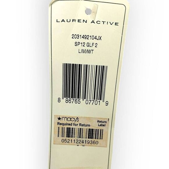 LRL Lauren Womens Shorts Sz 10 Golf Walking Green Stripped Active Bermuda - Picture 6 of 8